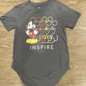 Disney Shirt Kids Medium 7–9‎ Gray Mickey Mouse Short Sleeve Tunic Inspire